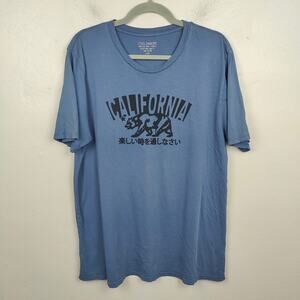 Civilianaire Graphic T-Shirt Mens Large Blue California Lightweight Cotton Crew‎